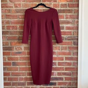 Express 3/4 Sleeve Midi Dress with Gold Zipper